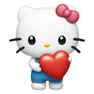 hello kitty holding a heart sticker