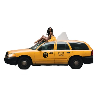 Photo of Victoria secret model posing on a taxi  sticker