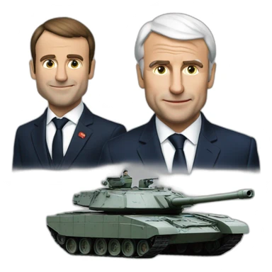 Macron et poutin écrabouiller par un tanks sticker