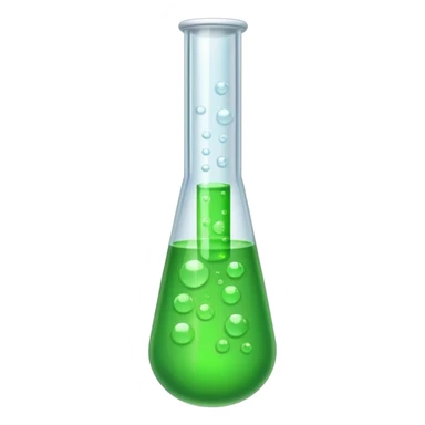 test tube with green liquid sticker