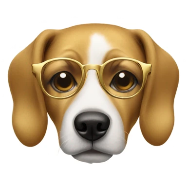 Dog in Gold glasses sticker