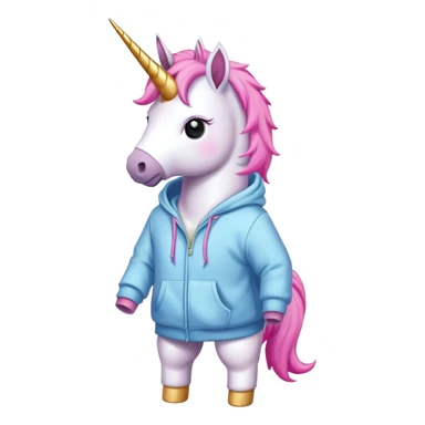 unicorn wearing a hoodie sticker