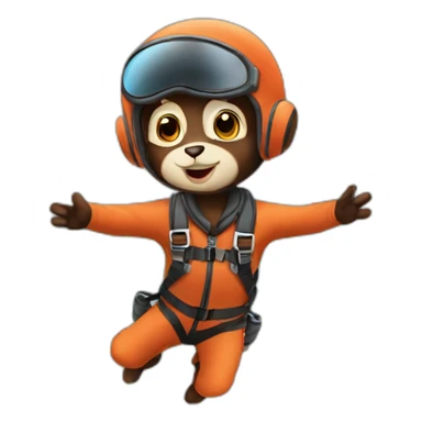 Cute-Mongkey-Skydiving sticker