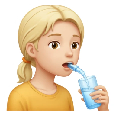 person rinsing mouth with water, side view sticker