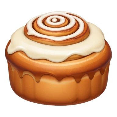 Cute cinnamon bun with icing on top sticker