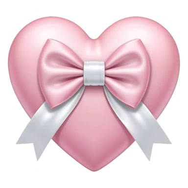 Light pink heart with bow sticker