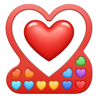 heart with a palette motif sticker
