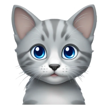 grey kitten with blue eyes  sticker
