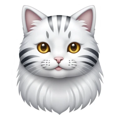 cat with white fur at the bottom and silver stripes at the top sticker