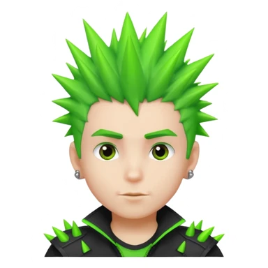 Boy with Neon Spiky Hair – bright green spikes, confident pose. sticker