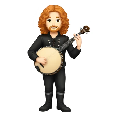 Antonio Vivaldi adult ginger hair chibi standing banjo  sticker