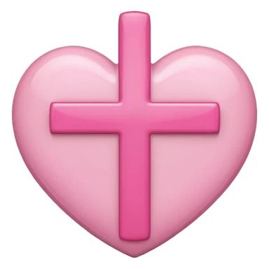 Heart infront of cross, pink sticker