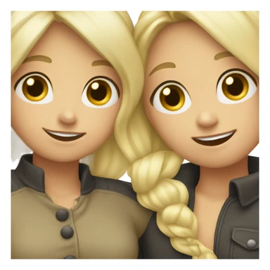 blonde and brunette hug sticker