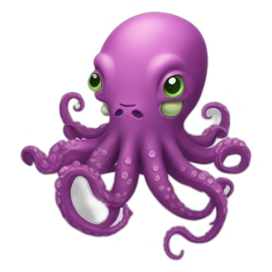 cute kraken holding a sign GG sticker