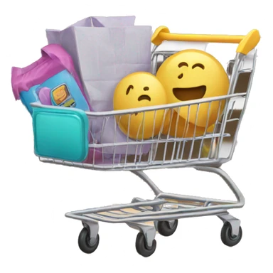 shopping cart with boxies sticker