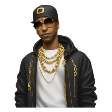 logic the rapper with golden chains sticker