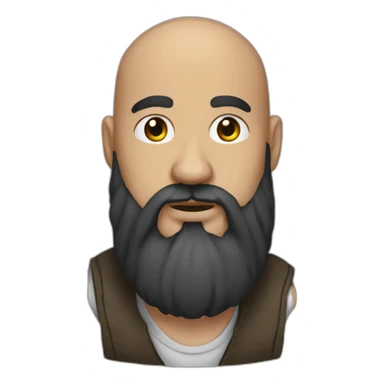 Medium skin bald man with long black beard sticker