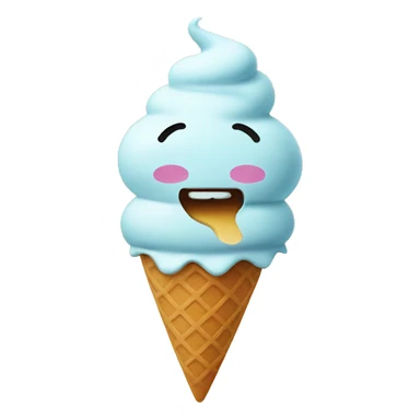Smiley eating ice cream sticker