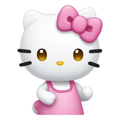 Hello kitty waving  sticker