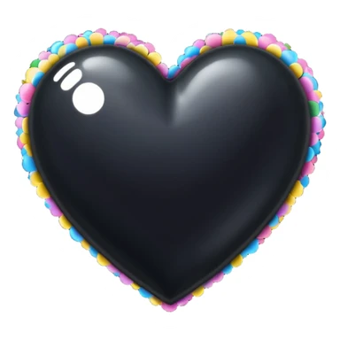 black heart with a confetti effect sticker