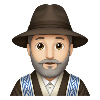 Rabbi wearing a Tallit and Borcelino sticker