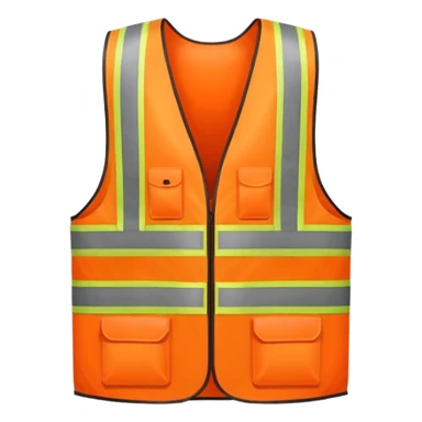 orange safety vest, simple and clear, emoji style sticker