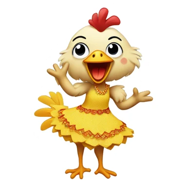 A chicken dancing forró dressed in a dress sticker