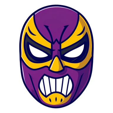 sinister luchador mask with evil expression sticker