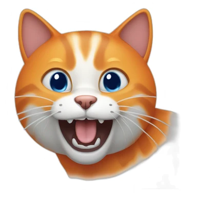 orange and blue cat meowing sticker