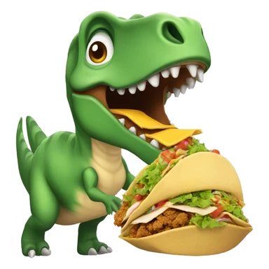 Dinosaur eating a taco sticker
