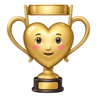 heart with a trophy motif sticker