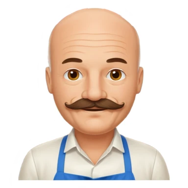 Est-ce que tu peux me faire un chef cuistot qui ressemble à Philippe Etchebest et qui est devant un restaurant? Est-ce que tu peux le faire souriant, avec une moustache de cuistot? 
 sticker
