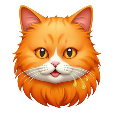 Cat vomiting a hairball  sticker