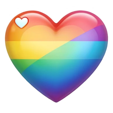rainbow heart classic emoji style sticker