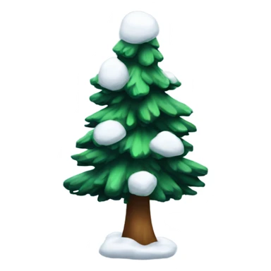 Pine tree with snow sticker