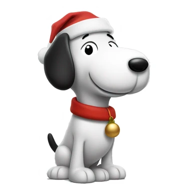 Snoopy with a Santa hat sticker