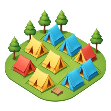 Tent vacation park isometric exterior sticker