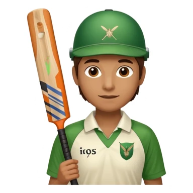 Person playing cricket sticker