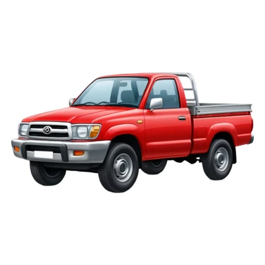 Red 1999 hilux with a full steel tray sticker