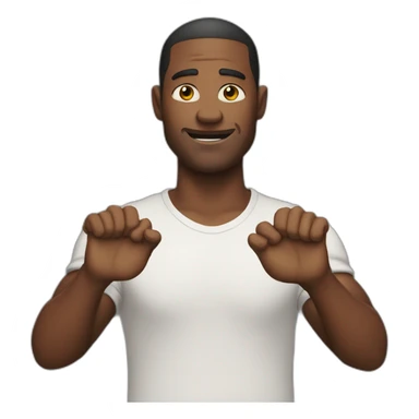 man holding his arms out  sticker