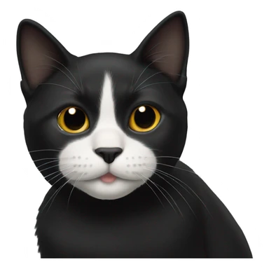 black cat with white stripe down nose sticker