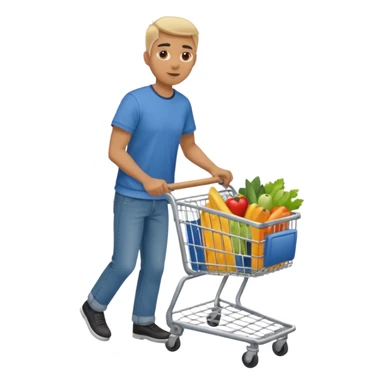 man-with-a-shopping-cart-full-body sticker