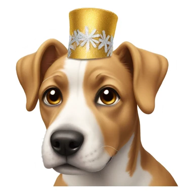 Dog wearing new years headband  sticker