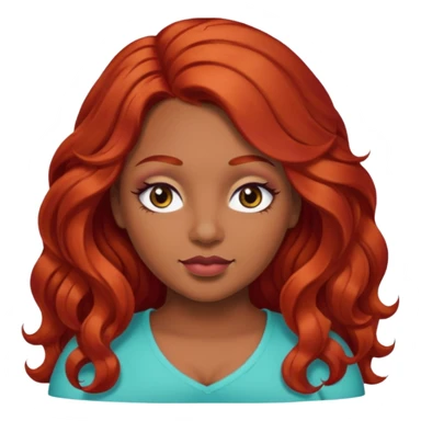 Plus size red hair brown face small eyes long hair Asian eyes small eyes wavy hair eye lashes  sticker