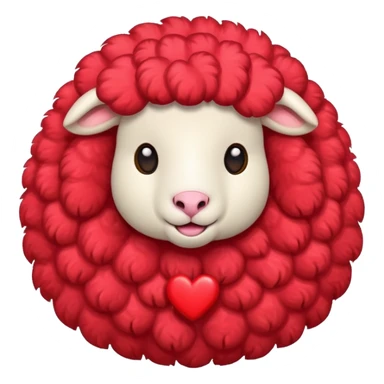 make an emoji with a red sheep. but make a sheep with a heart. but make it more animated like from animated movie and make it different from sheep you’ve made before  sticker