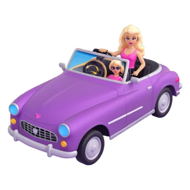 Barbie convertible car sticker