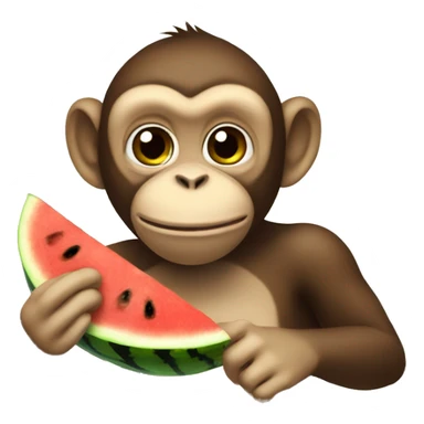 Monkey eating watermelon sticker