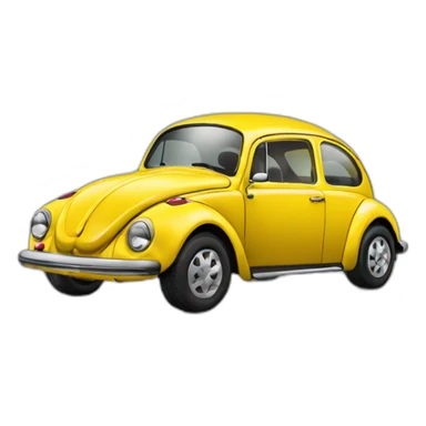coccinelle Volkswagen jaune avec toit noir sticker