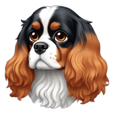 king charles spaniel three-color sticker