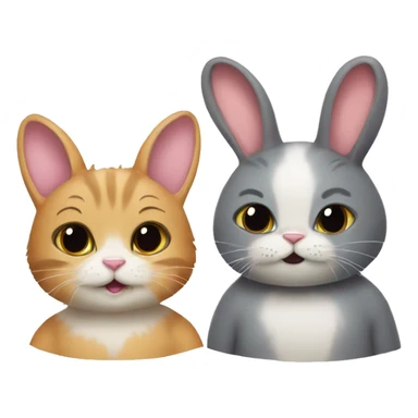 Bunny and Cat sticker